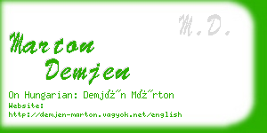 marton demjen business card